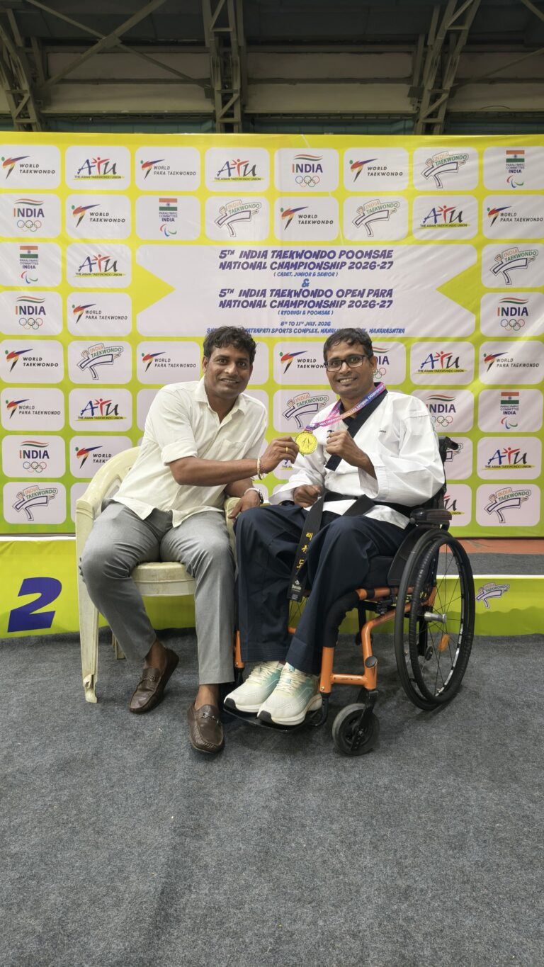 Ellavula Goutham won the gold medal in the P51 Sports Class at the 5th India Taekwondo Open Para National Championship