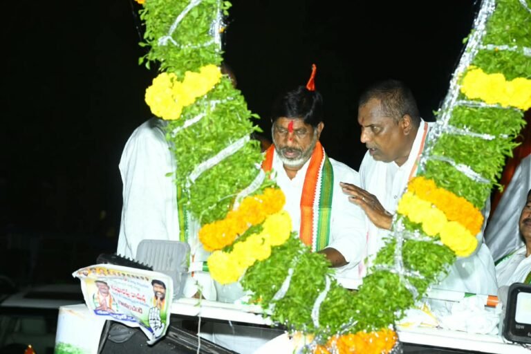 Deputy CM Bhatti Vikramarka along with Dharmapuri MLA Adluri Laxman Kumar