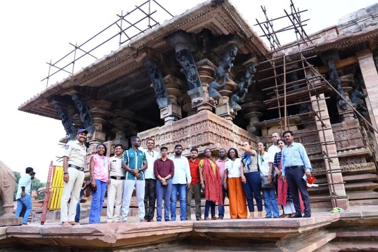 Foreign delegates at Ramappa Temple